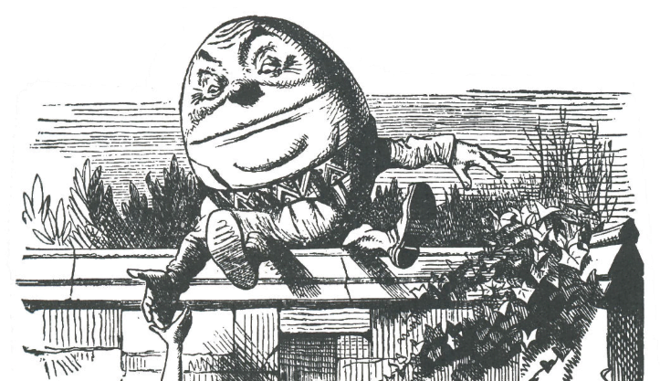 Humpty Dumpty and Alice. From&nbsp;  Through the Looking-Glass  . Illustration by&nbsp; John Tenniel