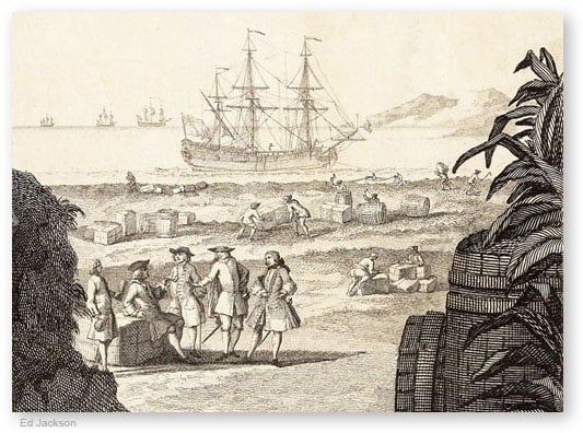 Image from  Georgia Studies Images &nbsp; depicting 18th century colonial mercantilism