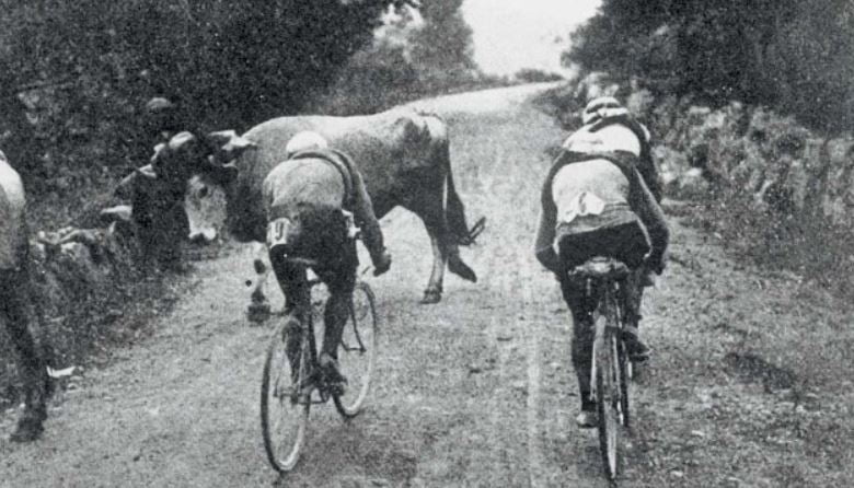 Photo: Tour de France 1910, with acknowledgment to   https://velopeloton.com/circle-death/