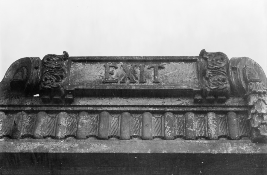 Detail of 'Exit' Sign,&nbsp;New York,&nbsp;Library of Congress Prints and Photographs Division Washington