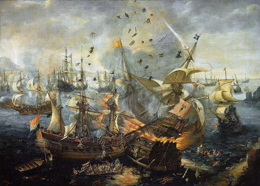 The Battle of Gibraltar, 25 April 1607, by Cornelis Claesz van Wieringen - www.rijksmuseum.nl &nbsp;Image via  Wikimedia
