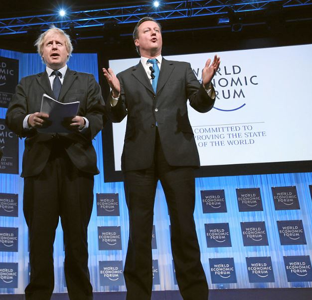 The dubious duo of Old Etonians … image with acknowledgment to  https://commons.wikimedia.org/wiki/File:Lord_Coe,_Boris_Johnson,_David_Cameron_-_World_Economic_Forum_Annual_Meeting_2012.jpg